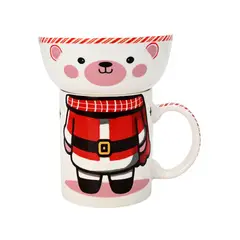 ACENTO - Set de Desayuno Mug y Bowl Navideño Oso Noel