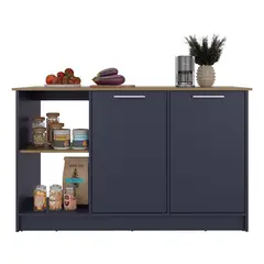 RTA DESIGN - Isla De Cocina Juniper 90X150X64 Rta Azul Fresno