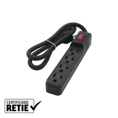 HALUX - Multitoma Supresor De Picos 4 Salidas 1800W Negra