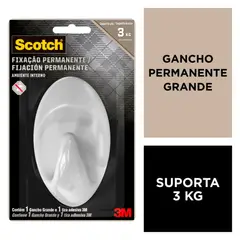 SCOTCH - Gancho Permanente Grande Blanco 3m