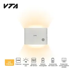 VTA PLUS - Aplique Led con Sensor de Movimiento Luz Cálida