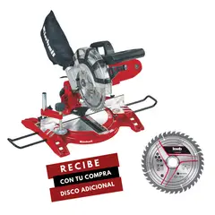 EINHELL - Sierra Acolilladora 8" 400 Watts 5.000 RPM + Disco Sierra 210 mm x 30 mm 8" 40 Dientes 1.2 mm Ancho