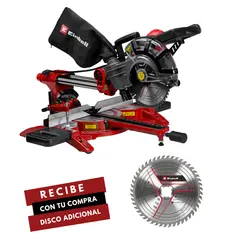 EINHELL - Sierra Acolilladora Telescopica 8" Dual 1800 Watts + Disco Sierra 210mmx30mm 8" Pulgadas 48 Dientes 1.6mm Ancho Disco