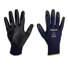 STEELPRO - Guante Multiflex Poliester Nitrilo Dark Blue -m Set x 12