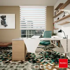 REGGIA - Cortina Roller Dúo Beige Ivory Ancho 240 cm x Alto 170 cm – Control de Luz Día y Noche, Fácil Instalación, Diseño Moderno Ideal para Sala y Habitación.