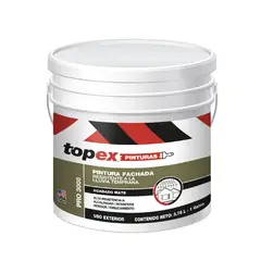 TOPEX - Pintura para Fachada Exterior Premium Resistente a la lluvia Blanco Mate 5 Galones