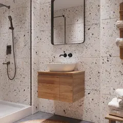 SENSI DACQUA - Mueble Elevado para Lavamanos Guali V2 60 40x60.2x43.8cm Miel Blanco