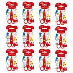 FABER CASTELL - Tijeras Escolar Super Segura X12 Unds