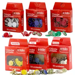 TRITON - Pack X12 Chinche Plastificado Surtido x 50 Und