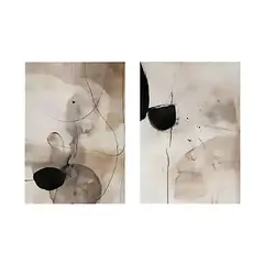 DE CASA - Cuadro Diptico Canvas Abstracto Arena 70 X 50 X 2 Cms
