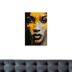 SAFRA - Cuadro Lienzo Mujer Afro 60x90