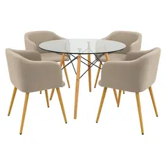 undefined - Juego de Comedor 4 Puestos Redondo Ambar