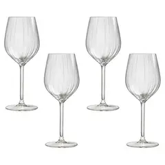 ROYAL LEERDAM - Set x 4 Copas Vino Blanco Plisse 38cl 12.75oz