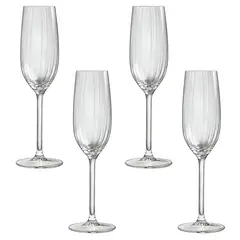 ROYAL LEERDAM - Set x 4 Copas Champagne Plisse 21cl 7oz