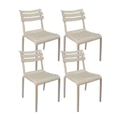 OR DESIGN - Set De 4 Sillas Exterior Venecia Sin Brazos - Beige
