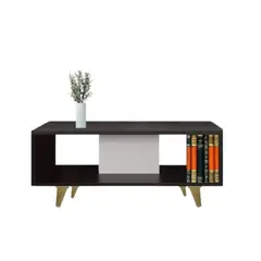 JKASSEM - Mesa de Centro Rectangular Auxiliar para Sala Minimalista Blanco Wengue