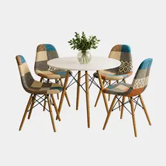 undefined - Juego de Comedor 4 Puestos Redondo Prisma