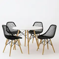 undefined - Juego de Comedor 4 Puestos Redondo Eclipse