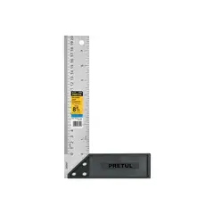 PRETUL - Escuadra Carpintero 8'' Acero Inoxidable En Relieve