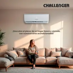 CHALLENGER - Aire acondicionado Minisplit On/Off 9000 BTU Blanco Ca9kbl2-2