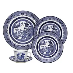 OXFORD - Vajilla Porcelana 30 Piezas 6 Puestos Blue Willow