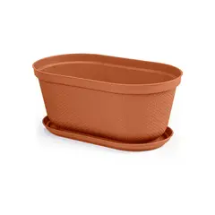 RIMAX - Jardinera Ovalada Rafia 40 cm Verde