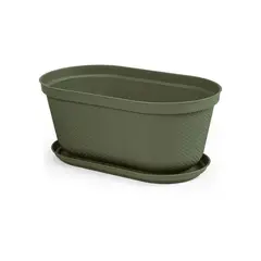 RIMAX - Jardinera Ovalada Rafia 40 cm Verde
