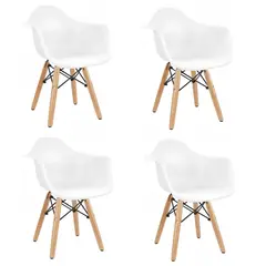 52 BITS - Set X4 Sillas Eames Moderna Blanca con Brazos