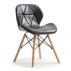 52 BITS - Silla Eames Gonga Alcolchada de Lujo Tela Negra