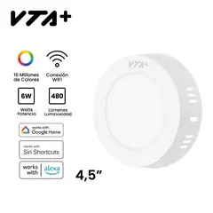 VTA PLUS - Panel LED Inteligente Wifi Multicolor 6w 4.5'' Sobreponer