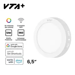 VTA PLUS - Panel LED Inteligente Wifi Multicolor 12w 6.5" Sobreponer