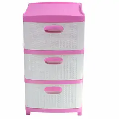 PROMADIS - Cajonero 3 Gavetas Rosado-blaco