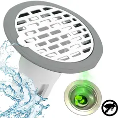 GENERICO - Filtro Rejilla Introducible Anti Olor Desague Piso Blanco X4 Unidades