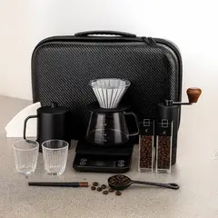 undefined - Kit Cafetero Espresso Con V60 + Molino Manual Profesional + Maleta Premium Barista