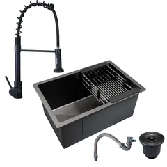 GRIFOS CENTER - Combo Lavaplatos 60*45cm+griferia Lvp Extraible+ Accesorios