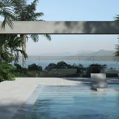 GENERICO - Piso piscina borde coral marfil caja x 3 unidades 31x31 cm