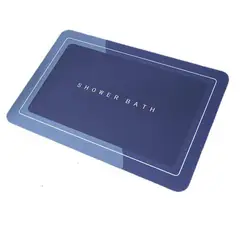 52 BITS - Tapete Alfombra Baño Absorbente y Antideslizante Cuadrado Azul
