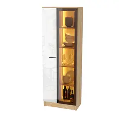 JUST HOME COLLECTION - Alacena Dhara Fresno Europeo+Blanco High Gloss 180x63x36.5 cm