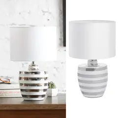 JUST HOME COLLECTION - Lámpara Mesa Mariana 1 Luz E27 Plata