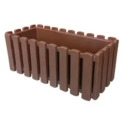 MARRES - Jardinera Rectangular Listones 38x16.2 cm Negro Bosko