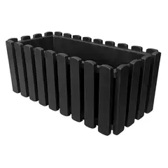MARRES - Jardinera Rectangular Listones 38x16.2 cm Negro Bosko