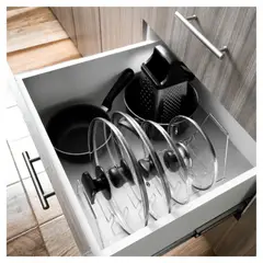 JUST HOME COLLECTION - Organizador de Tapas Cromado