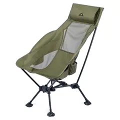 ICLIMB - Silla De Playa Plegable Ultraligera Con Respaldo Alto Y Pies Antihundimiento