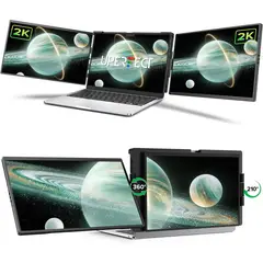 undefined - Extensor De Pantalla Para Laptop Con Resolución 2K Y Bisagra Giratoria 360 Grados