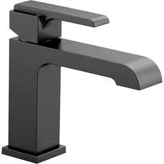 DELTA - Grifo De Baño Moderno Negro Mate Con Drenaje Emergente