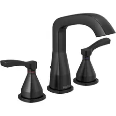DELTA - Grifo De Baño Negro Mate Con Tecnología De Sello De Diamante Y Drenaje Metálico