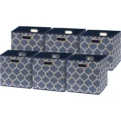 undefined - Organizador Plegable de Tela Azul Acero para Clóset o Estantería