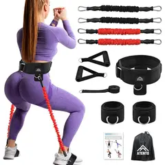 undefined - Bandas de Resistencia ATENTO con Cinturón y Accesorios para Piernas y Glúteos