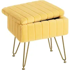 undefined - Silla Acolchada con Almacenamiento en Piel Sintética para Tocador y Dormitorio