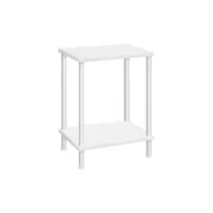 undefined - Mesa de Noche Blanca con Estantes para Sala y Dormitorio Moderno